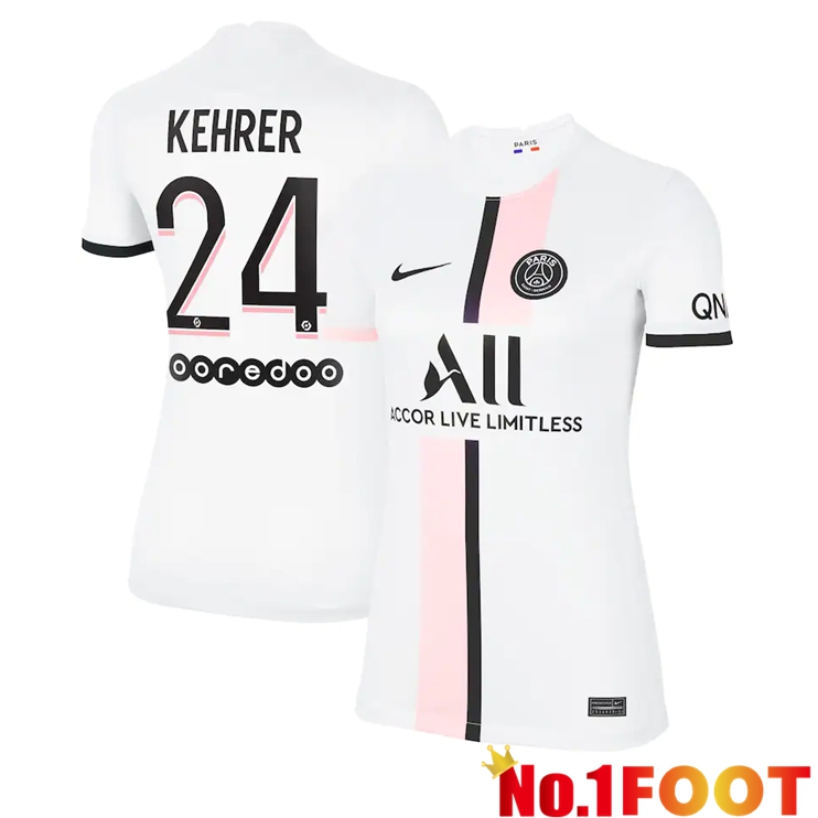 Paris Saint Germain（Kehrer 24）Womens Away Jersey White 2021/2022