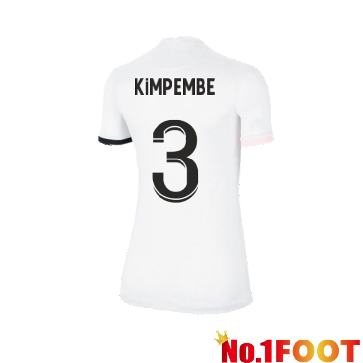 Paris Saint Germain（Kimpembe 3）Womens Away Jersey White 2021/2022