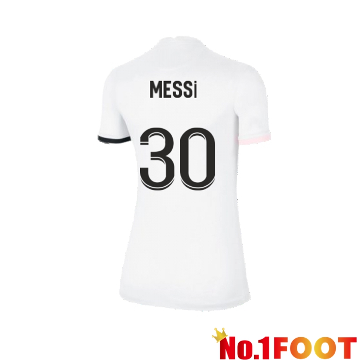 Paris Saint Germain（Messi 30）Womens Away Jersey White 2021/2022