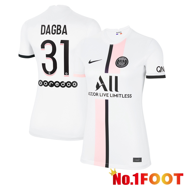 Paris Saint Germain（Dagba 31）Womens Away Jersey White 2021/2022