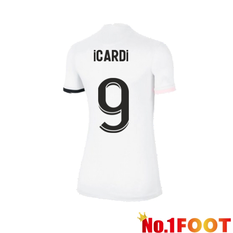 Paris Saint Germain（Icardi 9）Womens Away Jersey White 2021/2022