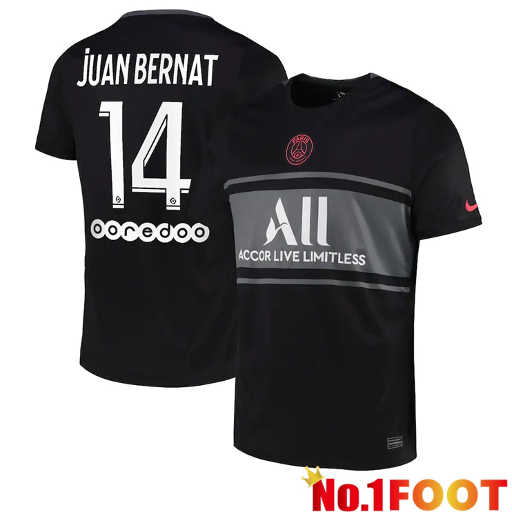 Paris Saint Germain (Juan Bernat 14) Third Jersey Black 2021/2022