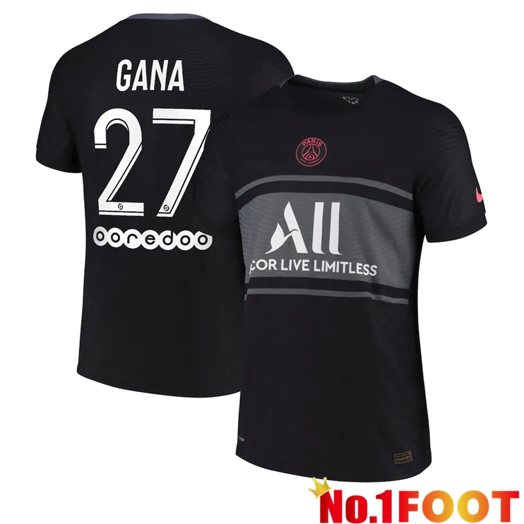 Paris Saint Germain (Gana 27) Third Jersey Black 2021/2022