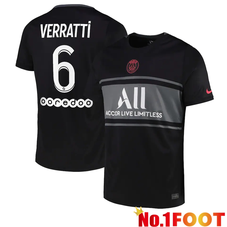 Paris Saint Germain (VERRATTI 6) Third Jersey Black 2021/2022