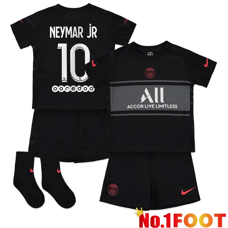 Paris Saint Germain (NEYMAR JR 10) Kids Third Jersey Black 2021/2022