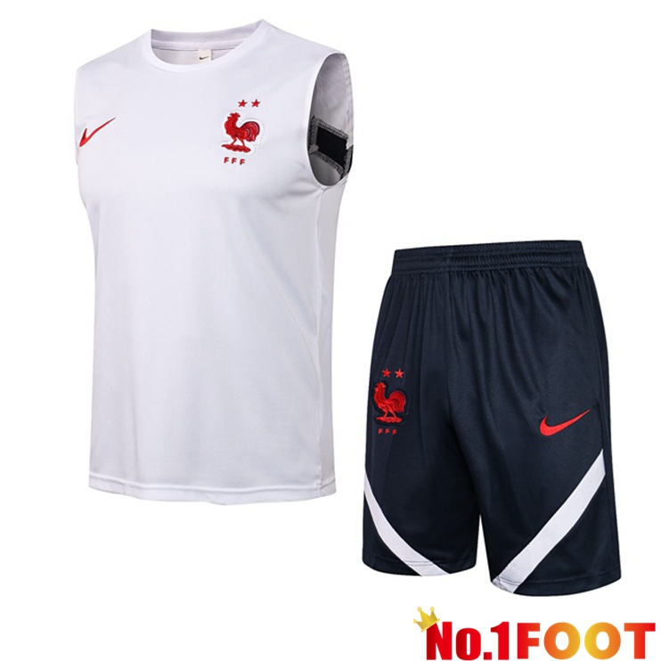 France Football Vest + Shorts White 2021/2022