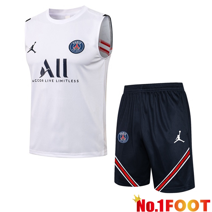 Paris PSG Football Vest + Shorts White 2021/2022