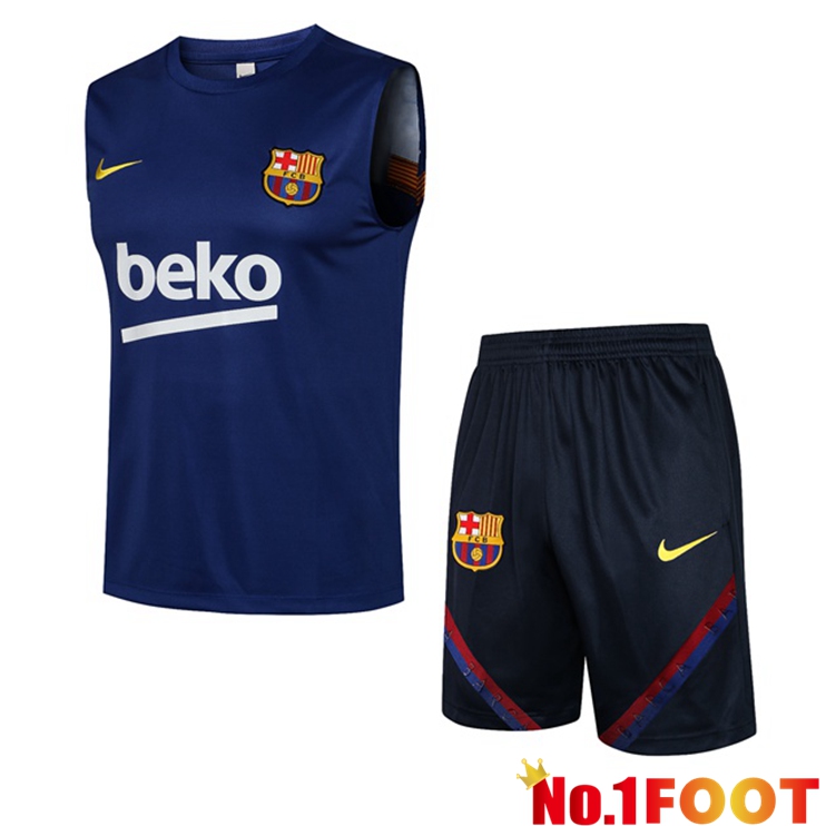 FC Barcelona Football Vest + Shorts Blue 2021/2022