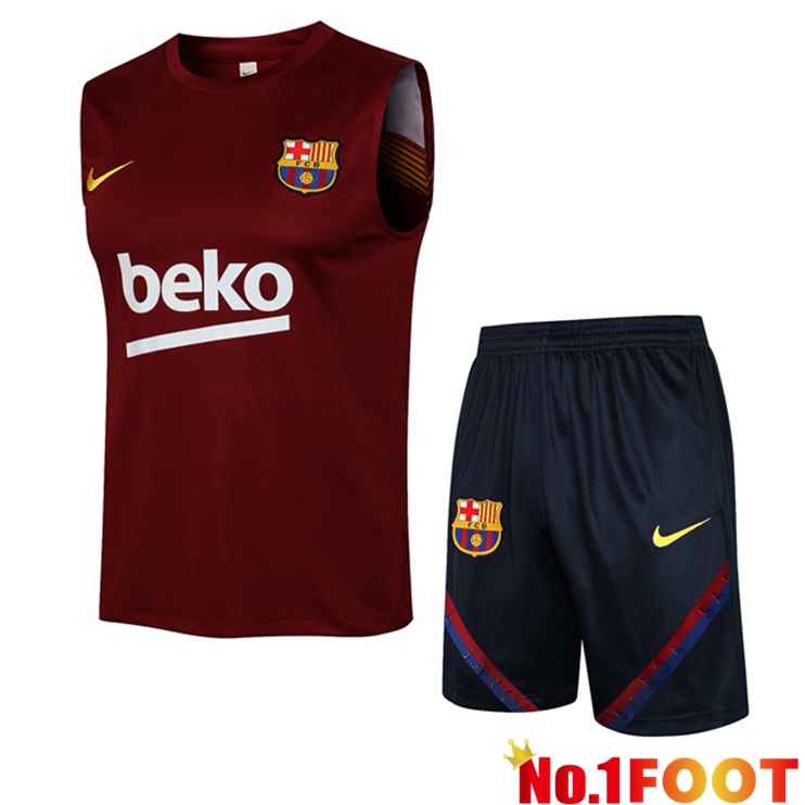 FC Barcelona Football Vest + Shorts Red 2021/2022