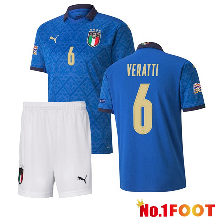 Italy (VERATTI 6) Kids Home Jersey 2020/2021