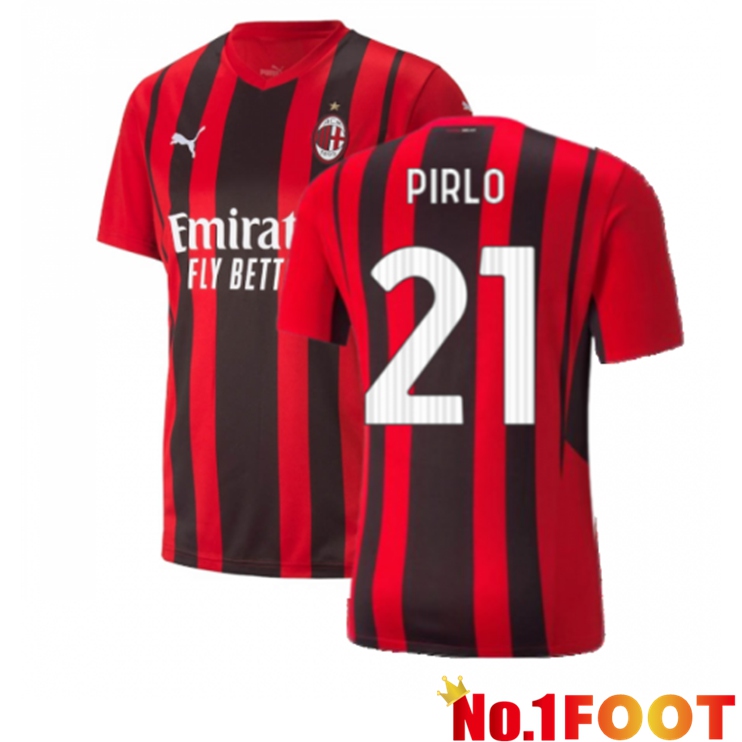 AC Milan（PIRLO 21）Home Jersey Red/Black 2021/2022