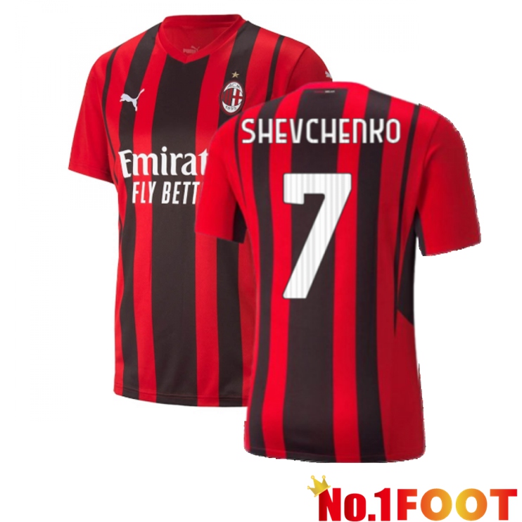 AC Milan（SHEVCHENKO 7）Home Jersey Red/Black 2021/2022