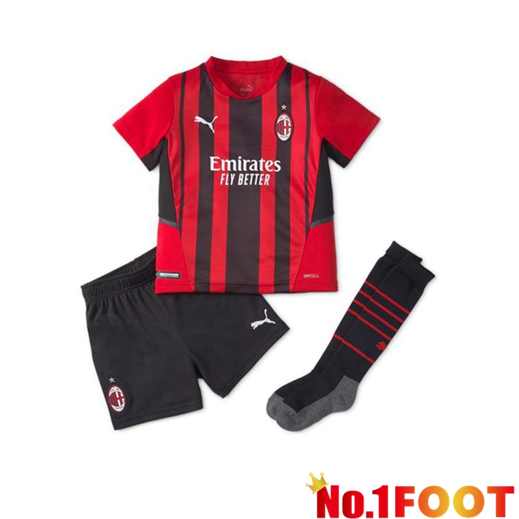 AC Milan Kids Home Jersey Red/Black 2021/2022