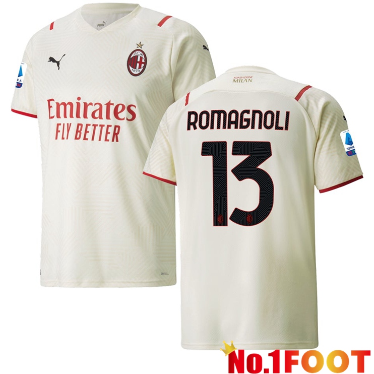 AC Milan（ROMAGNOLI 13）Away Jersey Beige 2021/2022