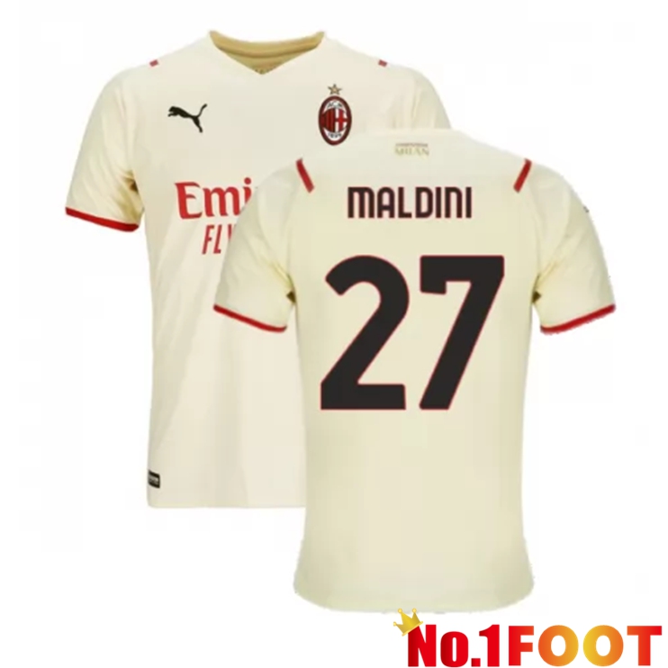 AC Milan（MALDINI 27）Away Jersey Beige 2021/2022