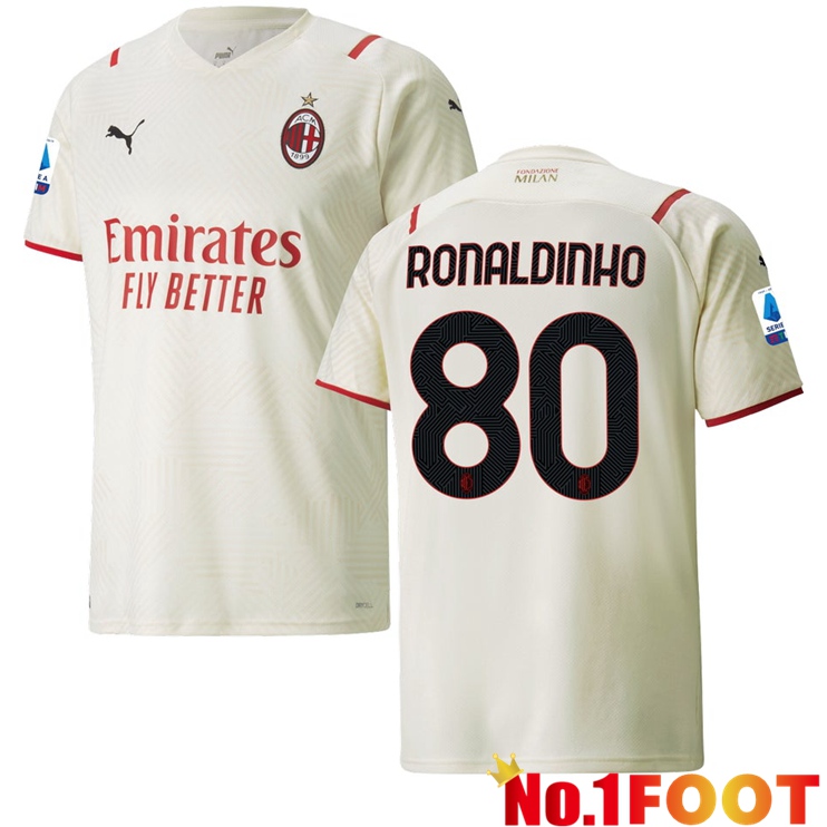 AC Milan（RONALDINHO 80）Away Jersey Beige 2021/2022