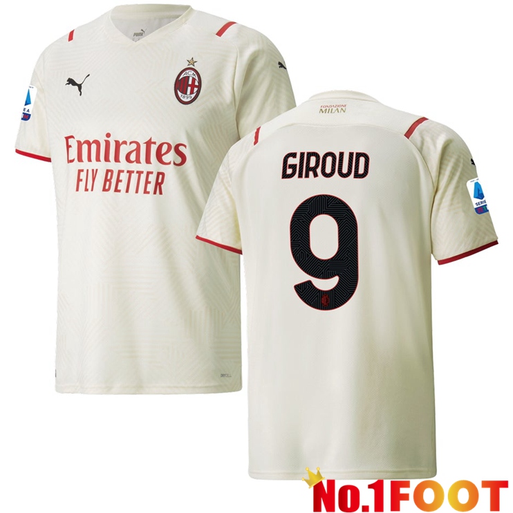 AC Milan（GIROUD 9）Away Jersey Beige 2021/2022