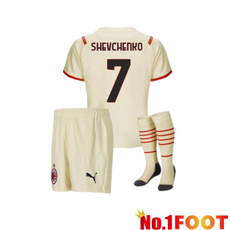 AC Milan（SHEVCHENKO 7）Kids Away Jersey Beige 2021/2022