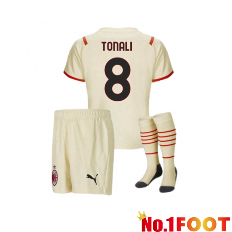 AC Milan（TONALI 8）Kids Away Jersey Beige 2021/2022