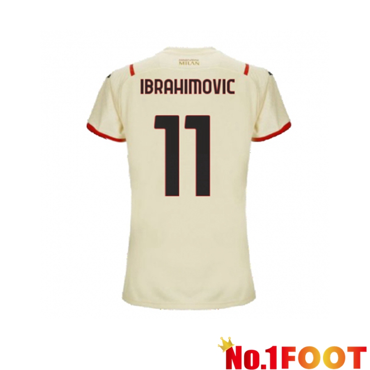 AC Milan（IBRAHIMOVIC 11）Womens Away Jersey Beige 2021/2022