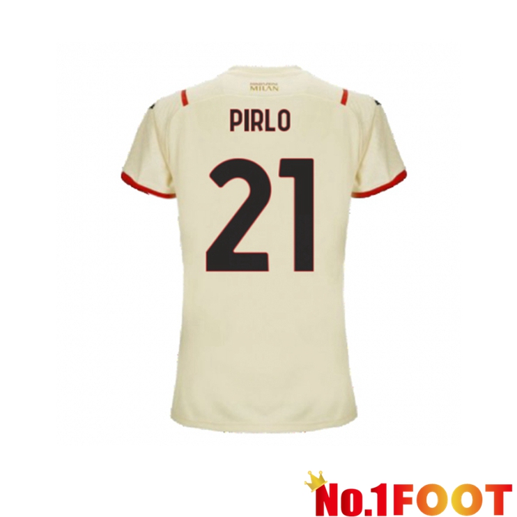 AC Milan（PIRLO 21）Womens Away Jersey Beige 2021/2022