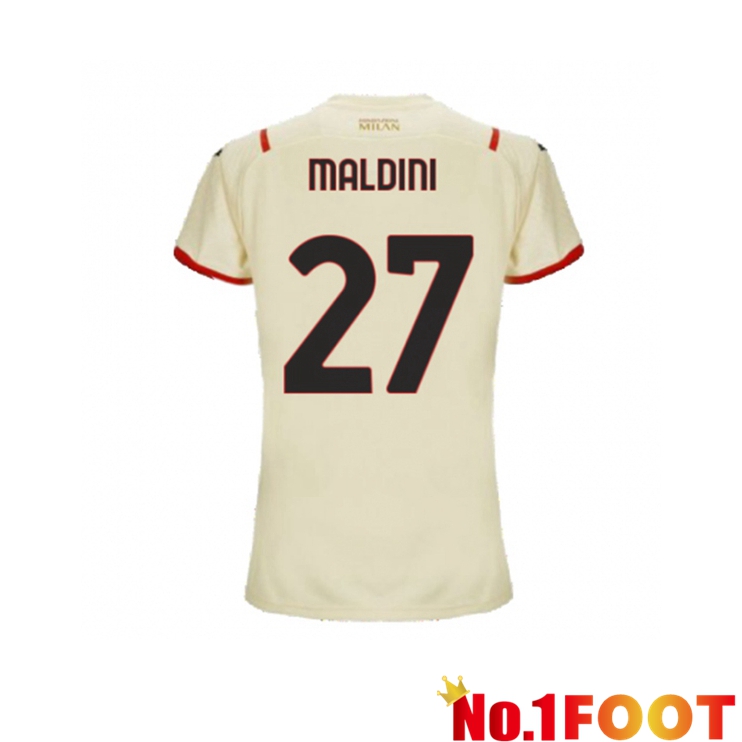 AC Milan（MALDINI 27）Womens Away Jersey Beige 2021/2022