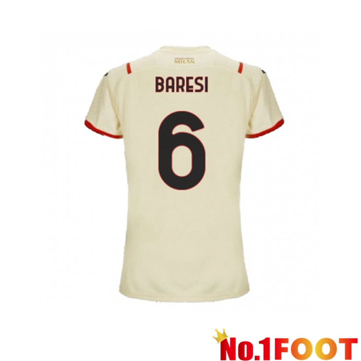 AC Milan（BARESI 6）Womens Away Jersey Beige 2021/2022