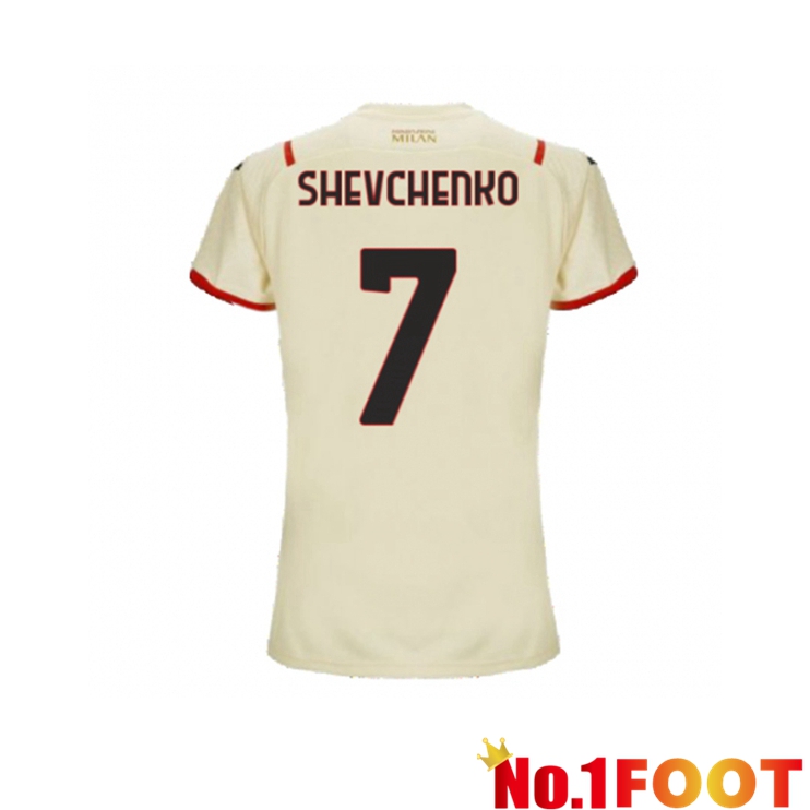 AC Milan（SHEVCHENKO 7）Womens Away Jersey Beige 2021/2022