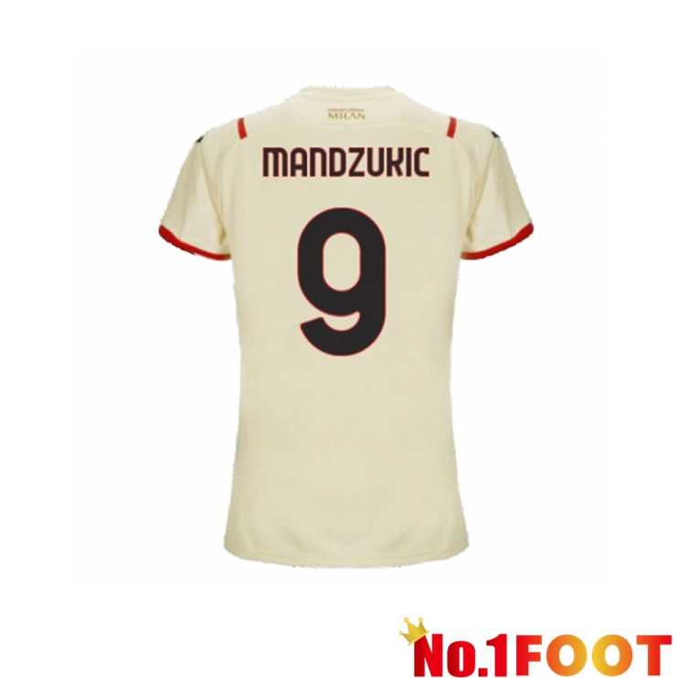 AC Milan（GIROUD 9）Womens Away Jersey Beige 2021/2022