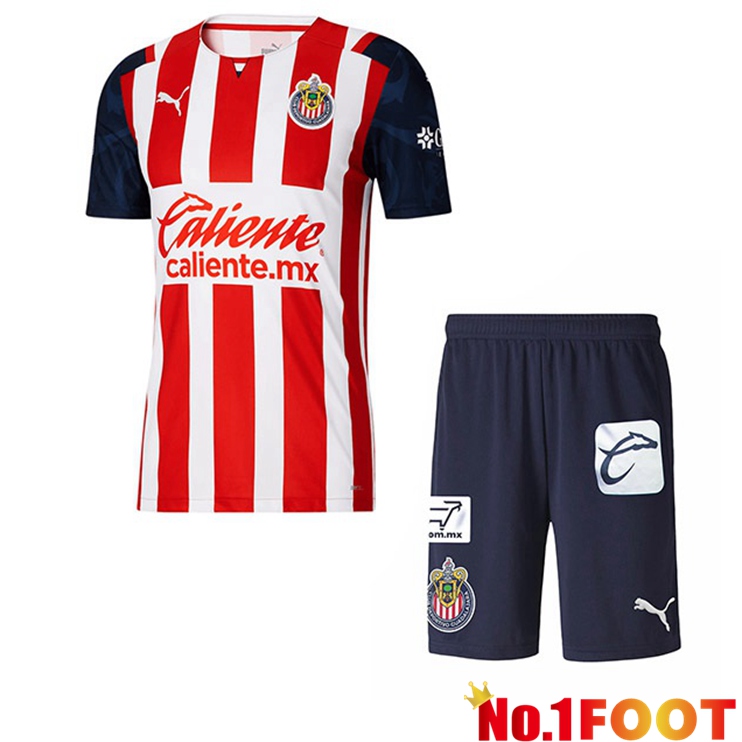 CD Guadalajara Kids Home Jersey Red White 2021/22