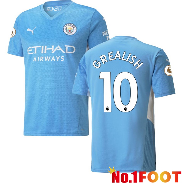 Manchester City (GREALISH 10) Home Jersey Light Blue 2021/2022