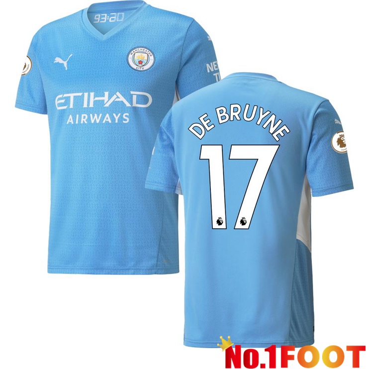 Manchester City (DE BRUYNE 17) Home Jersey Light Blue 2021/2022