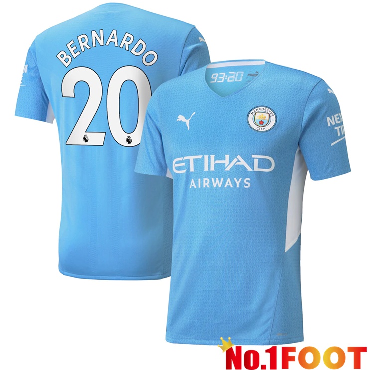 Manchester City (Bernardo 20) Home Jersey Light Blue 2021/2022