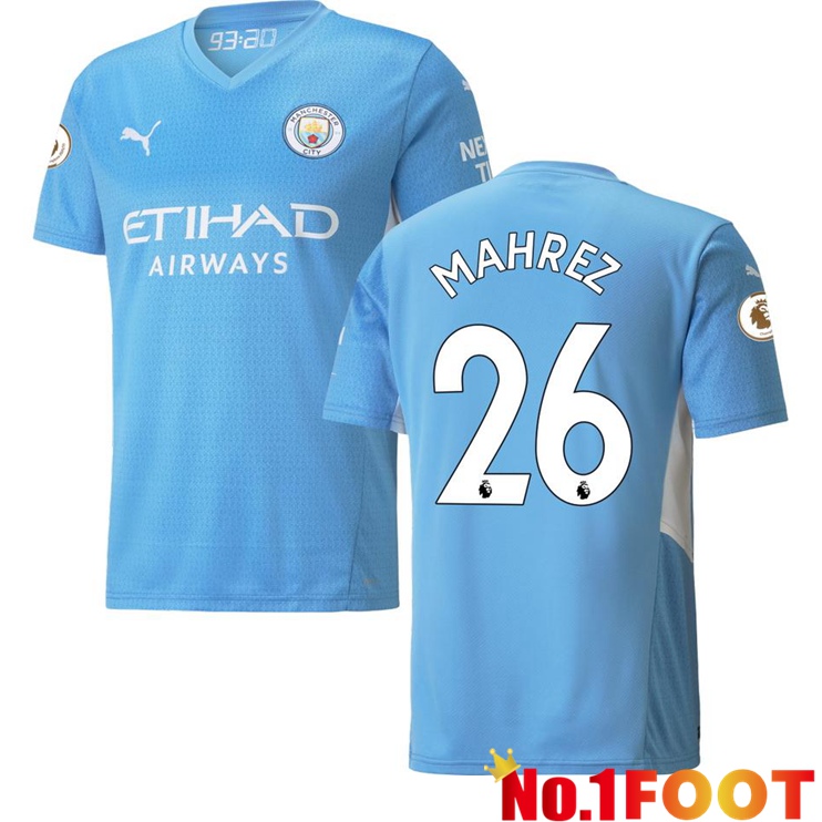 Manchester City (MAHREZ 26) Home Jersey Light Blue 2021/2022