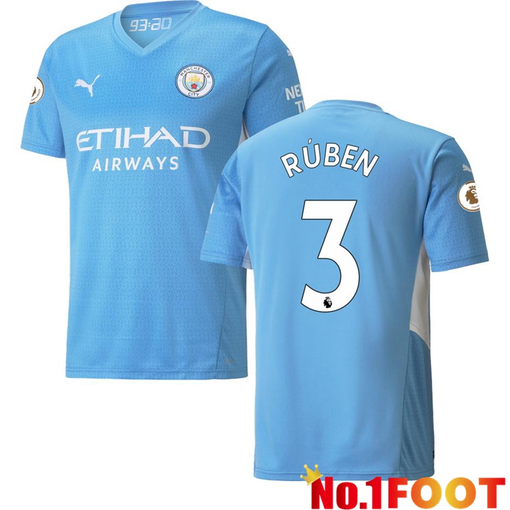 Manchester City (RUBEN 3) Home Jersey Light Blue 2021/2022