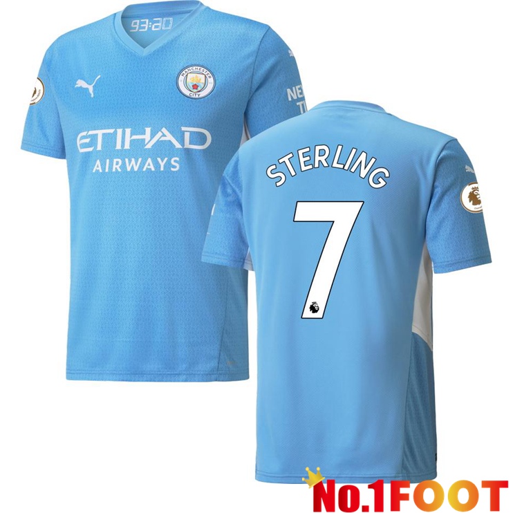 Manchester City (STERLING 7) Home Jersey Light Blue 2021/2022