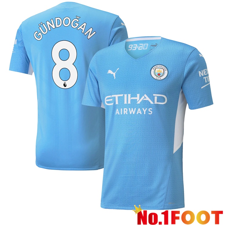 Manchester City (GÜNDOĞAN 8) Home Jersey Light Blue 2021/2022