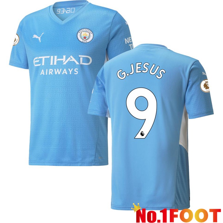 Manchester City (G.JESUS 9) Home Jersey Light Blue 2021/2022