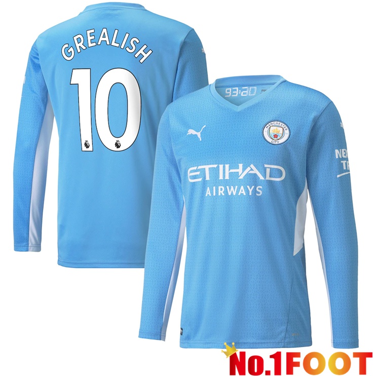 Manchester City (GREALISH 10) Home Jersey Long sleeve 2021/2022