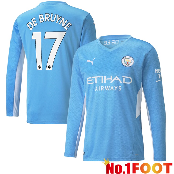 Manchester City (DE BRUYNE 17) Home Jersey Long sleeve 2021/2022