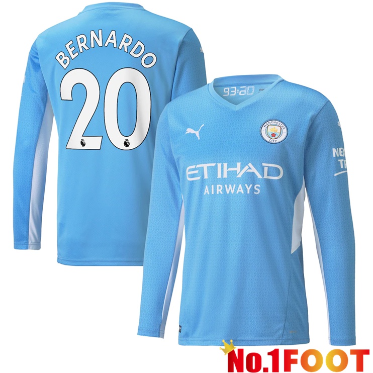 Manchester City (Bernardo 20) Home Jersey Long sleeve 2021/2022