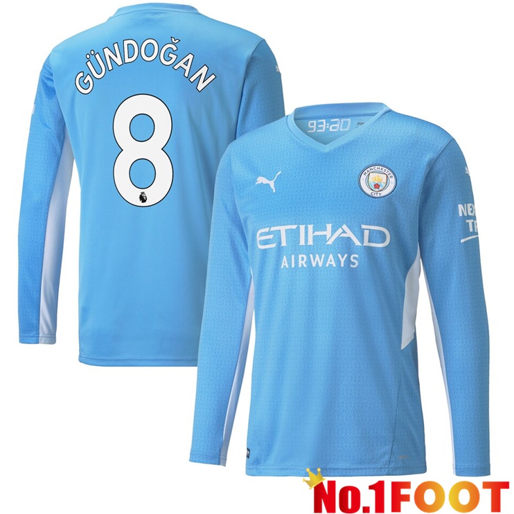 Manchester City (GÜNDOĞAN 8) Home Jersey Long sleeve 2021/2022