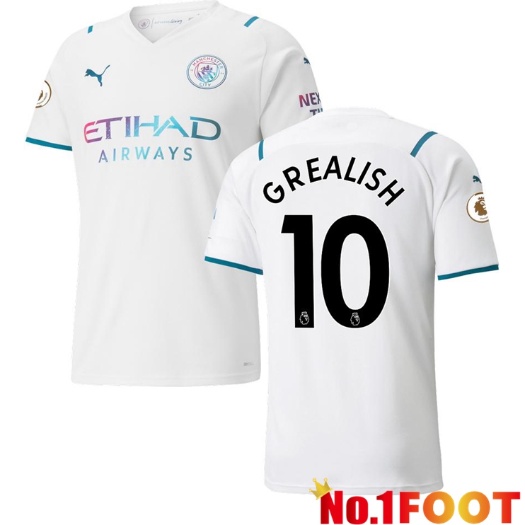 Manchester City (GREALISH 10) Away Jersey White 2021/2022