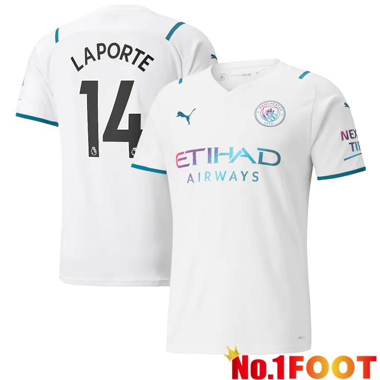 Manchester City (Laporte 14) Away Jersey White 2021/2022