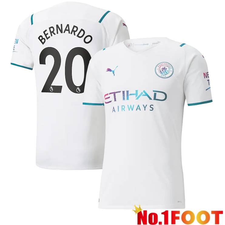 Manchester City (Bernardo 20) Away Jersey White 2021/2022