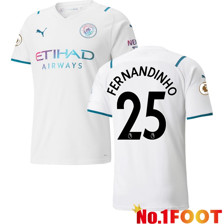 Manchester City (FERNANDINHO 25) Away Jersey White 2021/2022