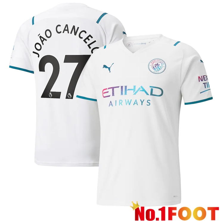 Manchester City (João Cancelo 27) Away Jersey White 2021/2022