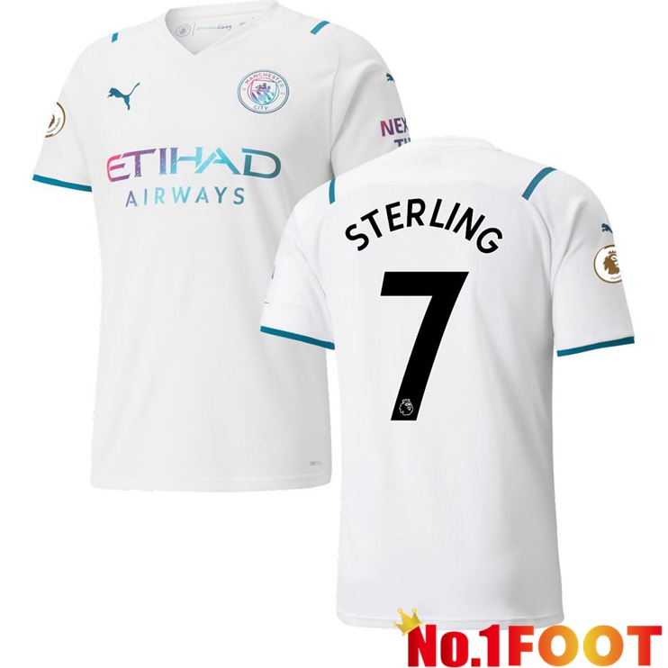 Manchester City (STERLING 7) Away Jersey White 2021/2022