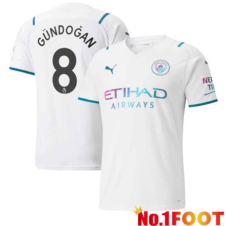 Manchester City (GÜNDOĞAN 8) Away Jersey White 2021/2022