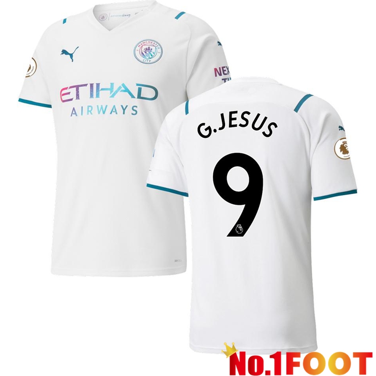 Manchester City (G.JESUS 9) Away Jersey White 2021/2022